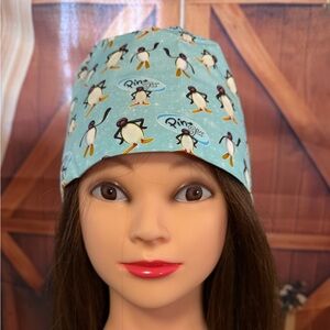 Light Blue Penguin Print Surgical Cap